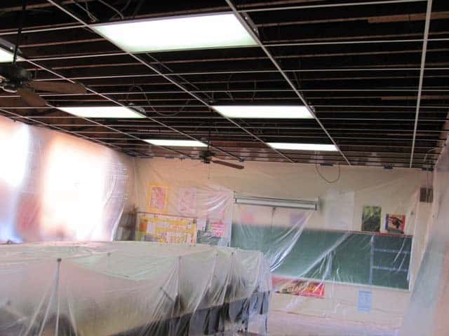 Drop Ceiling Removal Cleanup Los Angeles School 17 Local 5