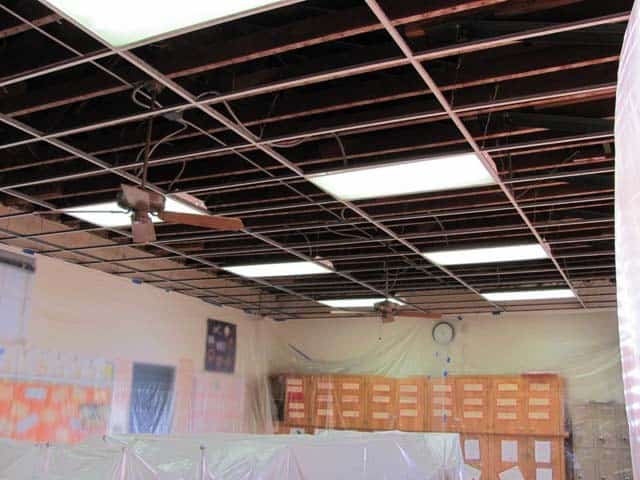 Drop Ceiling Removal Cleanup Los Angeles School 19 Local 5