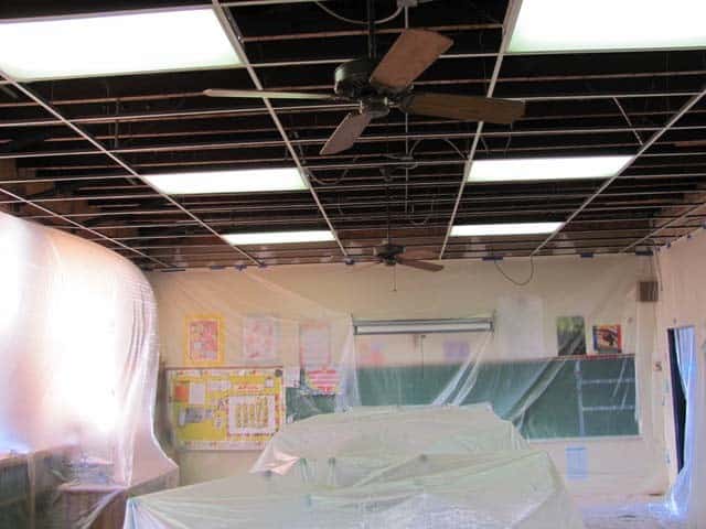 Drop Ceiling Removal Cleanup Los Angeles School 21 Local 5 Star